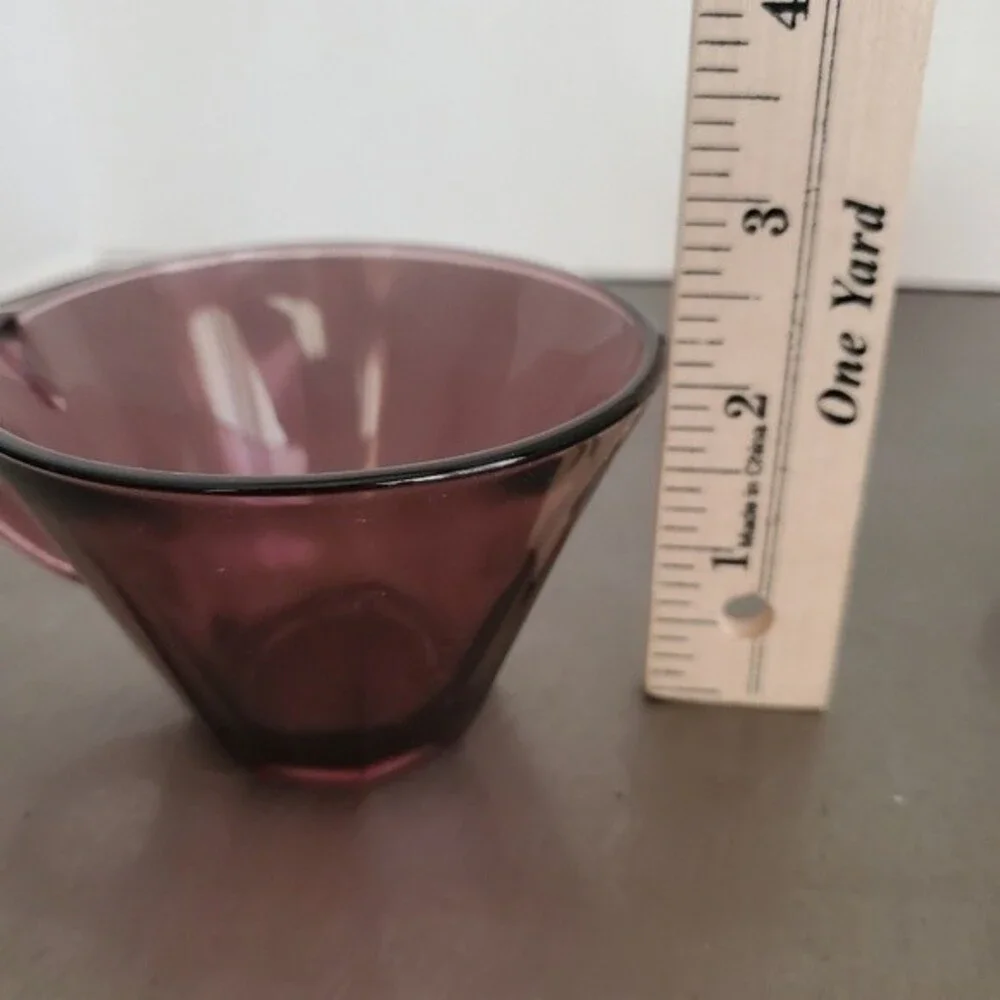 Vintage Hazel Atlas Moroccan Amethyst Purple Glass Cups USA Set of 2